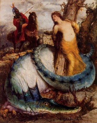 Arnold Bocklin Angelika, von einem Drachen bewacht oder Angelica und Ruggiero